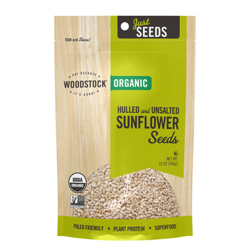 Woodstock Foods Organic Hulled And Unsalted Sunflower Seeds, 12 oz