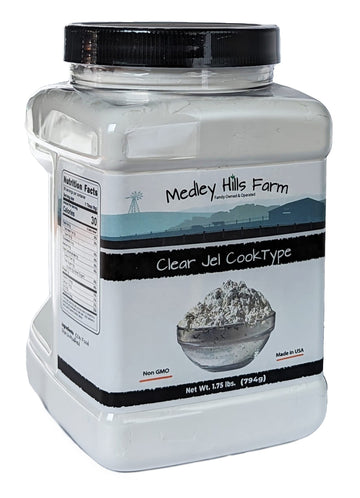 Clear Jel By Medley Hills Farm 1.75 Lbs. In Reusable Container - Great Clear Jel For Canning Pie Filling - Gluten-Free - Non-Gmo - Made In Usa