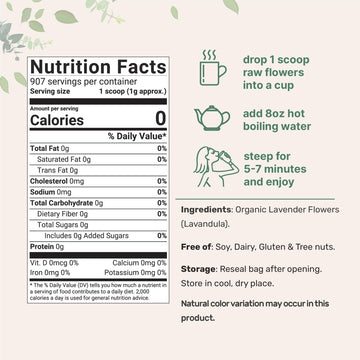 Organic Dried Lavender Flowers, 2Lb (32Oz) | Culinary Lavender From France For Tea, Home Fragrance & Sachets | Food Grade Edible