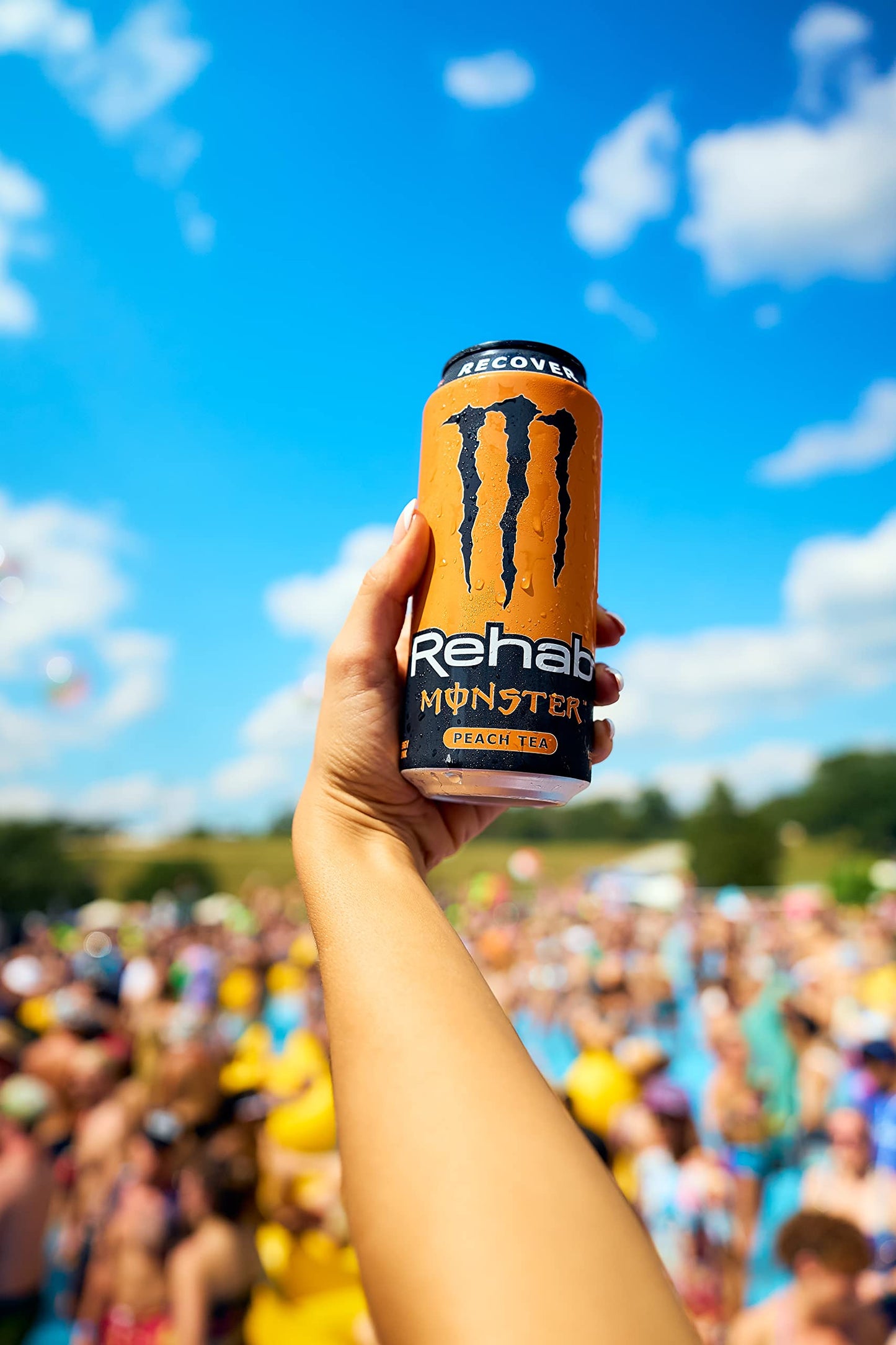 Monster Energy Rehab Peach Tea + Energy Iced Tea, 15 Pack, 15.5 Ounce Cans