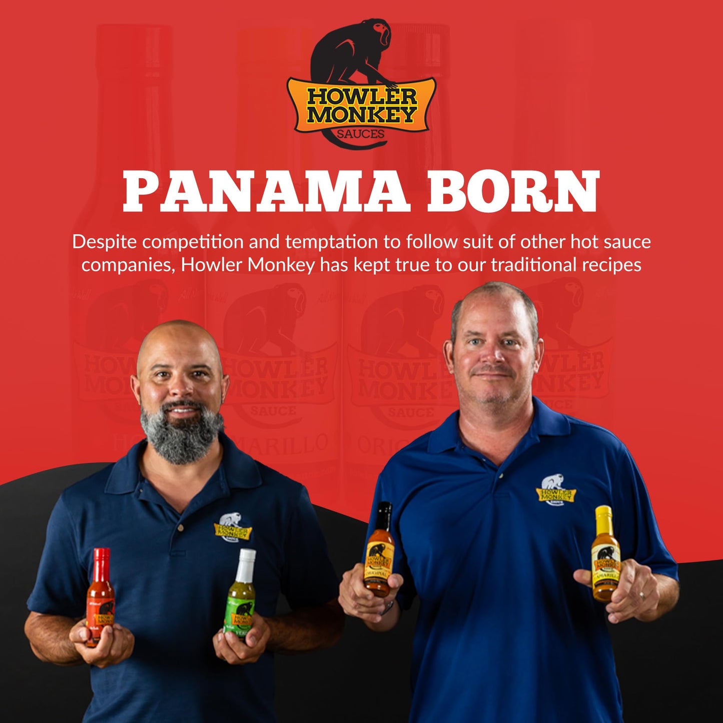 Howler Monkey Sauce Hot - Panamanian Style Hot Sauce With Aji Chombo Pepper - Gluten Free, No Carbs, Low Sodium - Caribbean Flav