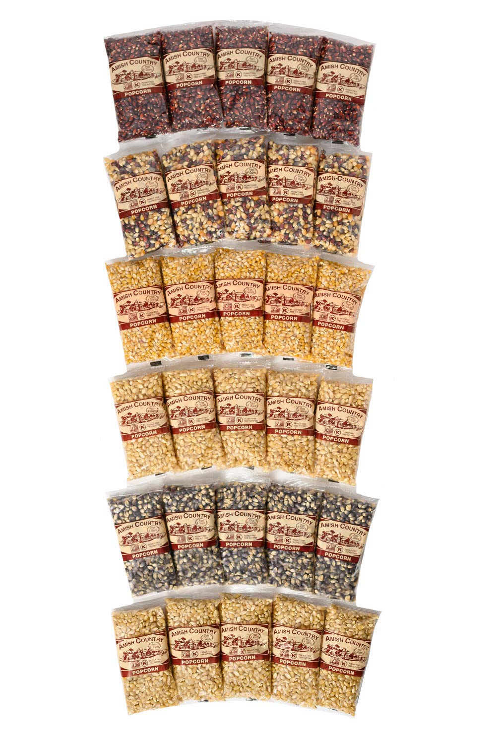 Amish Country Popcorn | 30-4 Oz Bags | Popcorn Kernel Variety Set | Old Fashioned, Non-Gmo And Gluten Free