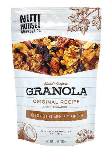 NutHouse! Granola - Premium Original Recipe, Gluten-Free, Non-GMO, Vegan, Soy-Free - 12 oz. Bag (3-Pack)