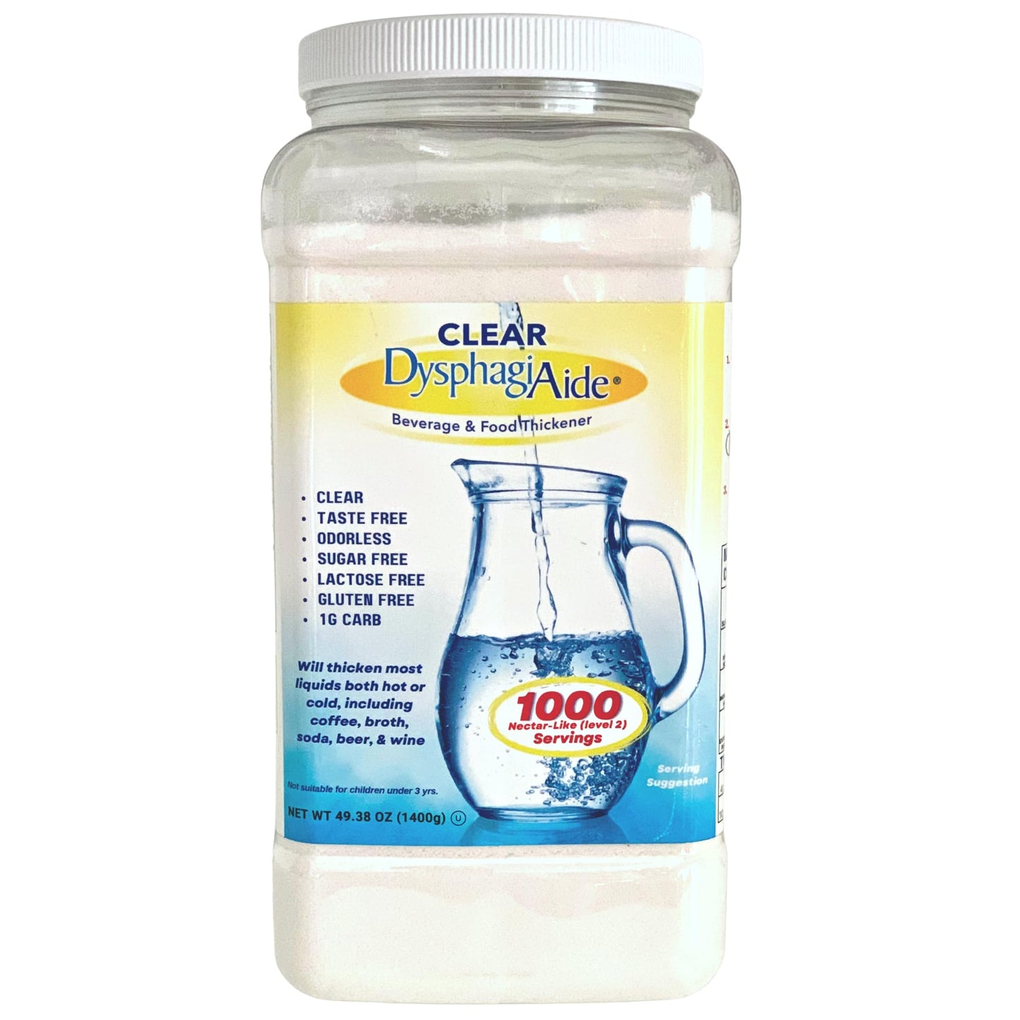 DYSPHAGIAIDE Clear Thickener Powder - Instant Liquid Thickener for Dysphagia, 49.38 Ounce (Pack of 1)