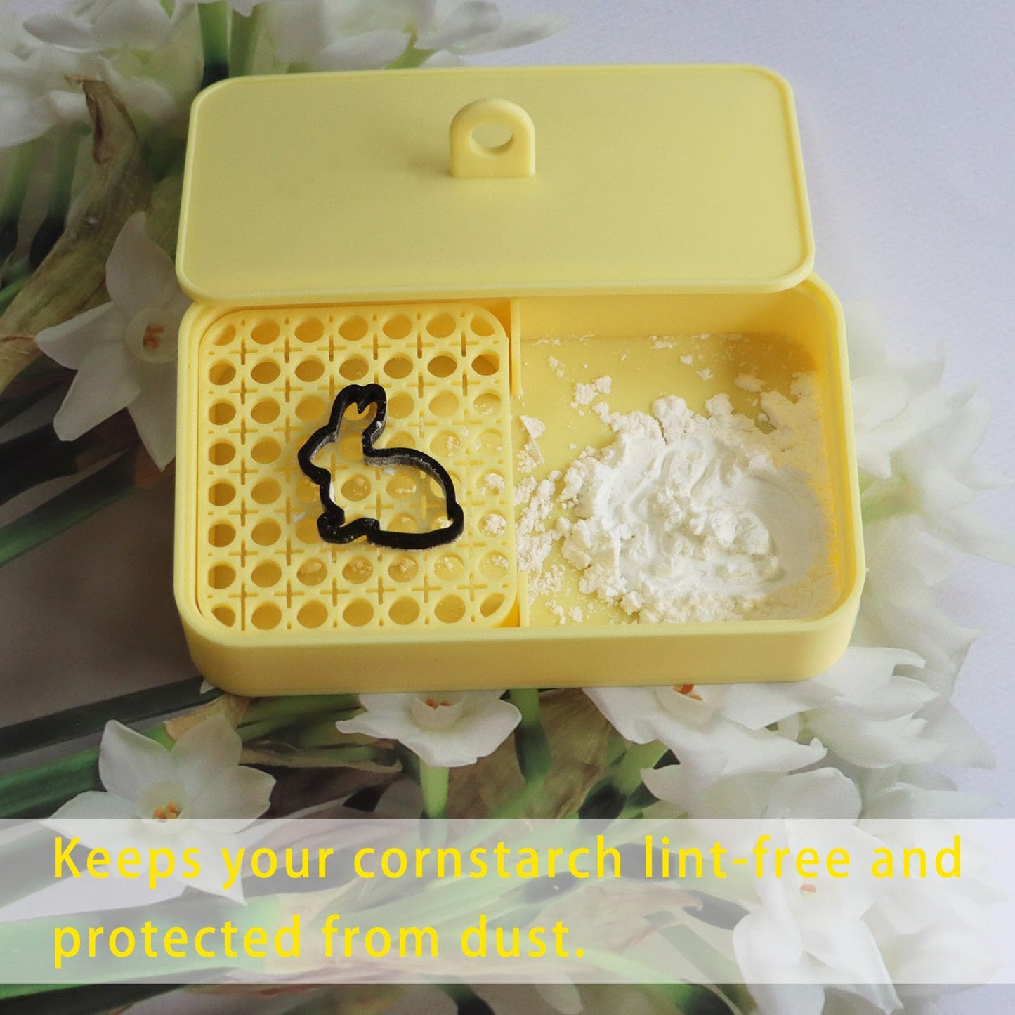 Piaolgyi Cornstarch Container For Polymer Clay,Cornstarch Storage Box For Polymer Clay Earring Diy(Yellow)