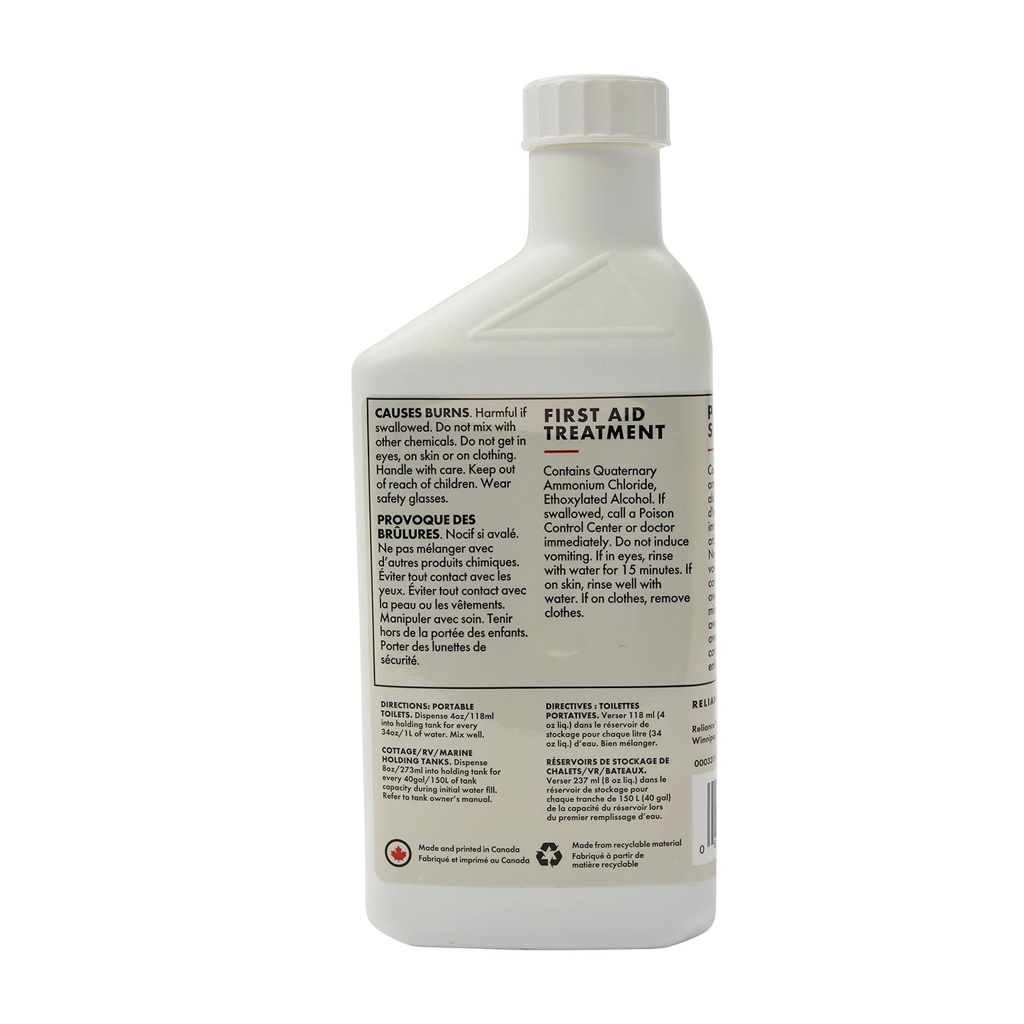 Reliance Products Bio-Blue Fluid | Fast-Acting Liquid Portable Toilet Deodorant | 16 Oz. Bottle, White/Blue, Small (2616-03)