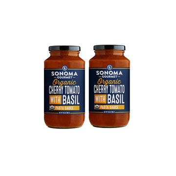 Sonoma Gourmet Cherry Tomato With Basil Pasta Sauce | Usda Organic, Non-Gmo, Gluten-Free And No Sugar Added | Made With Fresh In