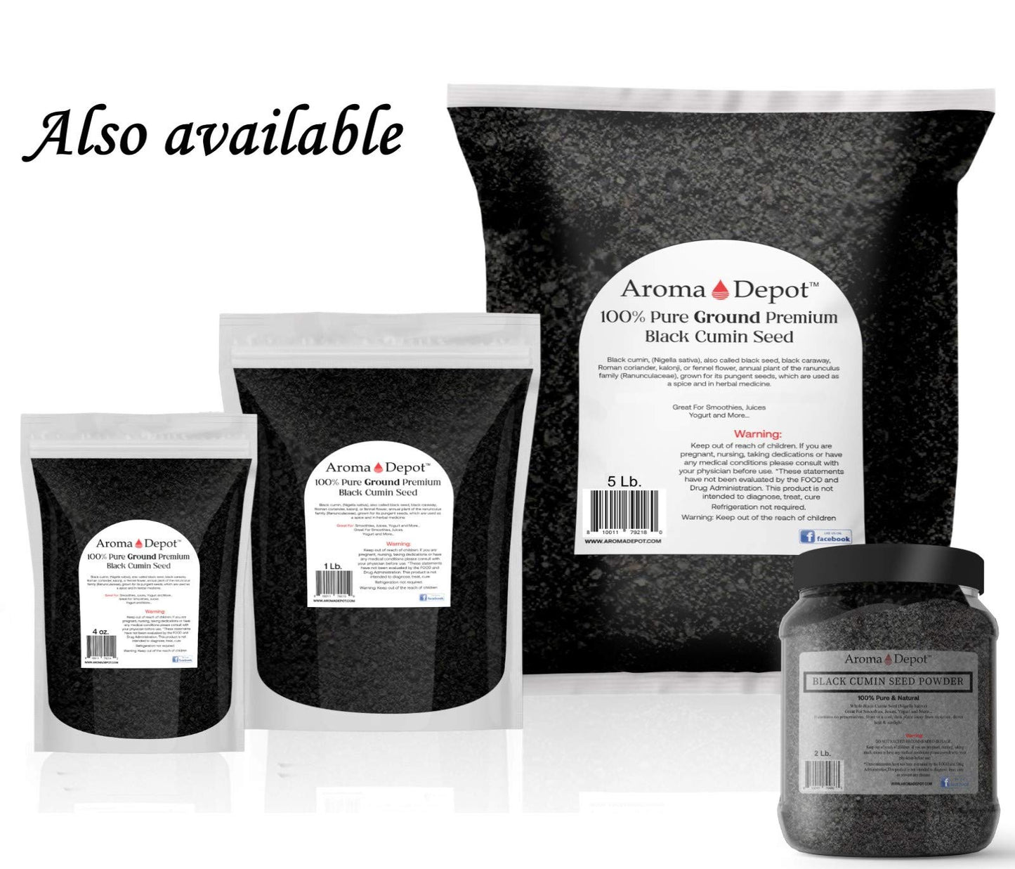 Aroma Depot Black Seed Powder, Ground (Nigella Sativa), 1 lb, Non-GMO, Gluten Free