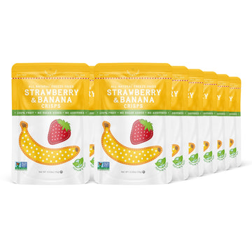 Natures Turn Freeze-Dried Fruit Snacks, Strawberry Banana Crisps, Pack Of 12 (0.53 Oz Each)