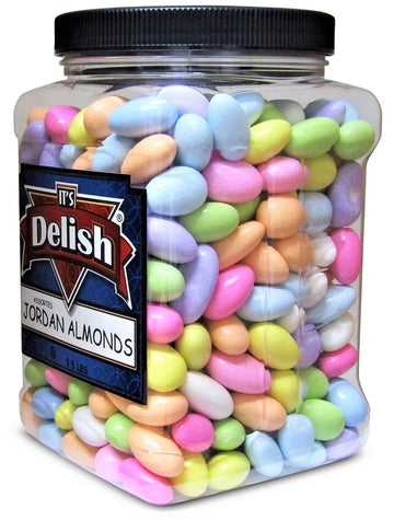 Its Delish Assorted Jordan Almonds - 3.5 lbs Jumbo Container, Vegan & Kosher Wedding Favors, Party Buffet Candies