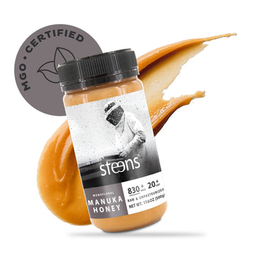 Steens Manuka Honey - MGO 830+ - Pure & Raw 100% Certified UMF 20+ Manuka Honey - Bottled and Sealed in New Zealand - 17.6 oz Ja