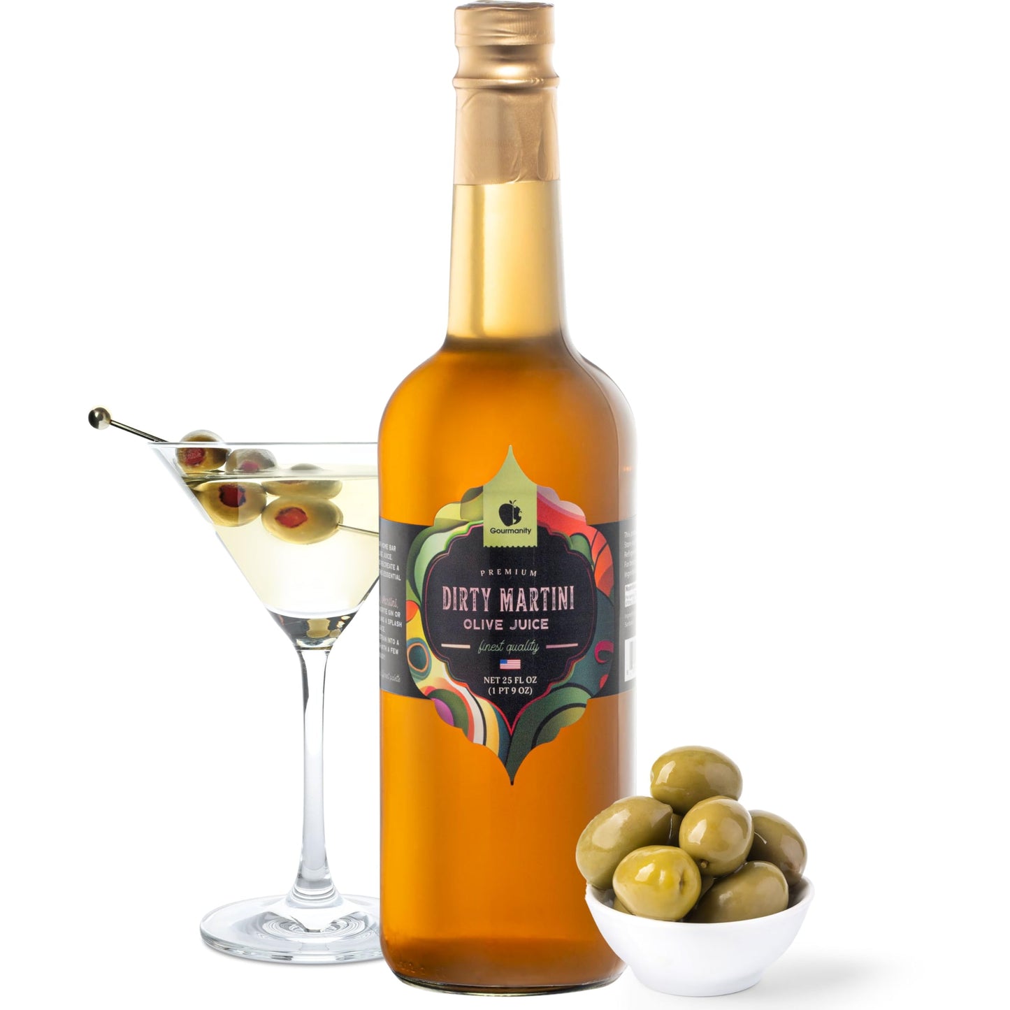 Gourmanity Olive Juice 25 Oz Bottle (Pack Of 1) | For Dirty Beverage-Styles | Olive Brine For Dirty Beverage-Styles