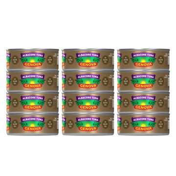 Genova Premium Albacore Tuna In Olive Oil With Sea Salt, Wild Caught, Solid White, 5 Ounce (Pack Of 12)