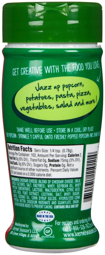 Kernel Season'S Popcorn Seasoning, Garlic Parmesan Flavored Snack Seasoning Made With Real Cheese, Certified Gluten-Free (Pack O