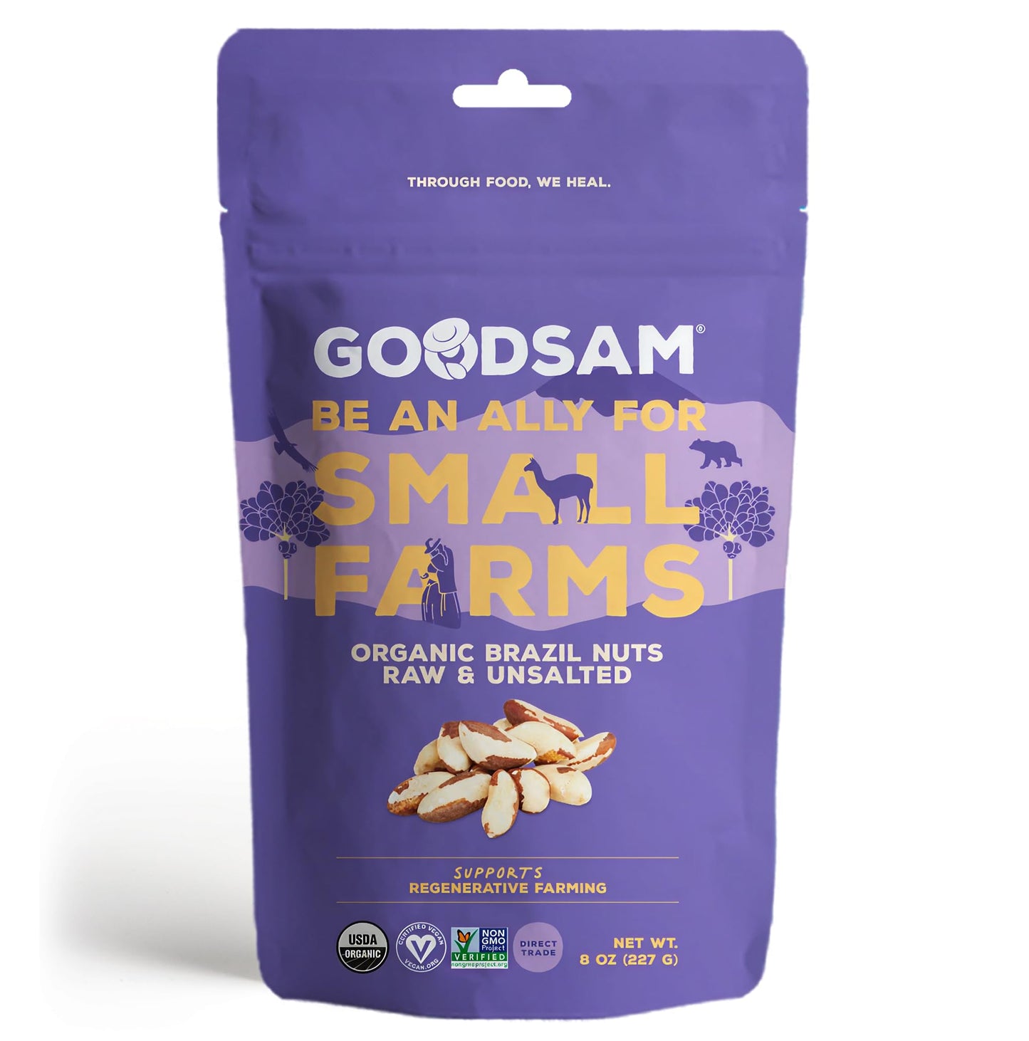 Goodsam Organic Raw Brazil Nuts 16Oz Unsalted Gluten Free Non Gmo Vegan Keto Regenerative Farming Direct Trade
