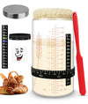 Keafont Sourdough Starter Jar Kit, 50oz Large Capacity, Wide Mouth, Red, Model KF-GLASS-RD, 1 Pack