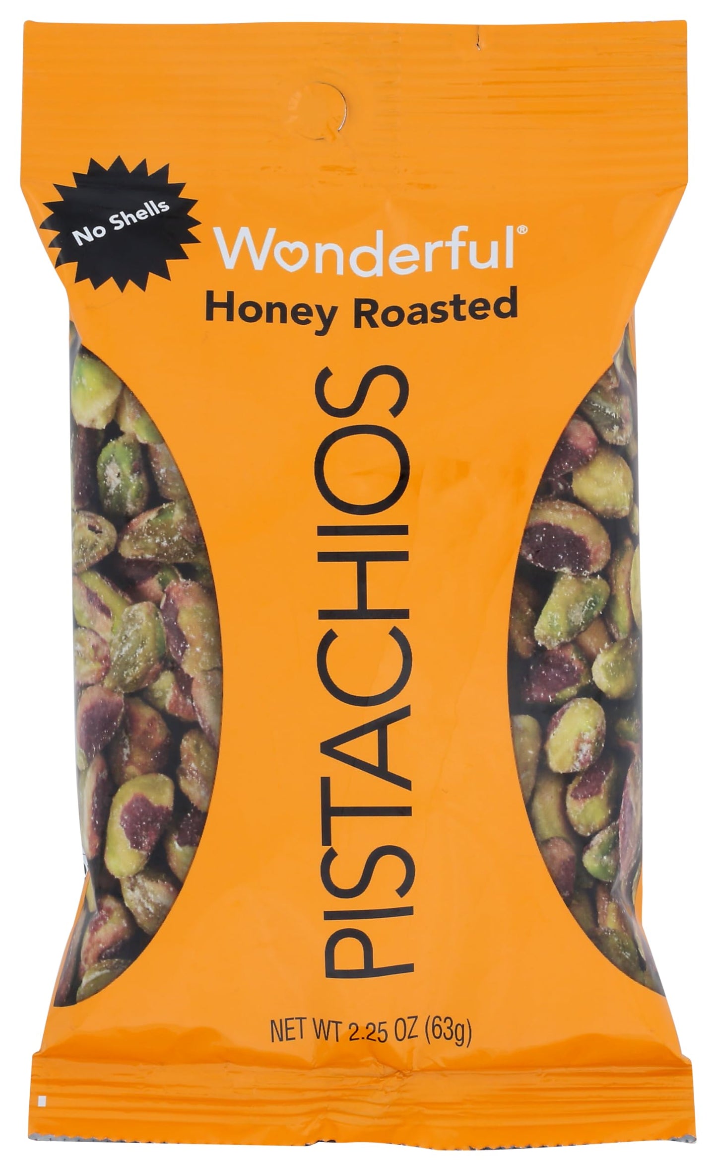 Wonderful No Shell Honey Roasted Pistachios, 2.25 Ounce - 24 per case.