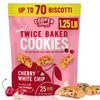 Cooper Street Twice Baked Mini Biscotti Italian Style Cookies - 1.25 Pound of Cherry Chocolate Gourmet Cookies Ideal With Coffee