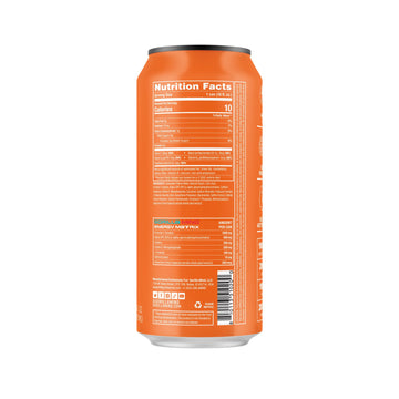 Gorilla Mind Energy Drink - 200mg Caffeine, N-Acetyl-L-Tyrosine, Alpha-GPC, 0 Sugar - 16oz, 12-Pack (Orange Rush