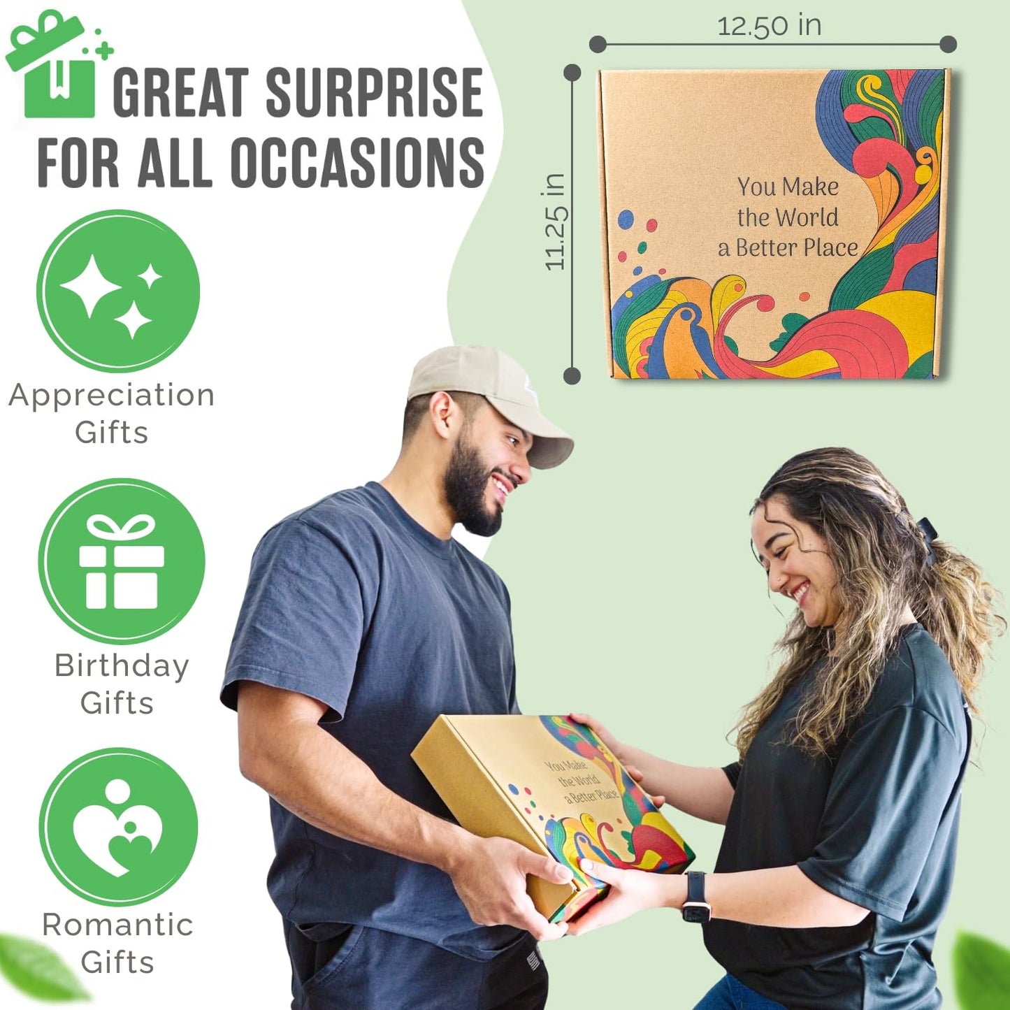 Vegan gift basket with premium vegan gifts for women and men - Gifts for vegans - Plant-Based, Allergy-Friendly, Organic - Cool