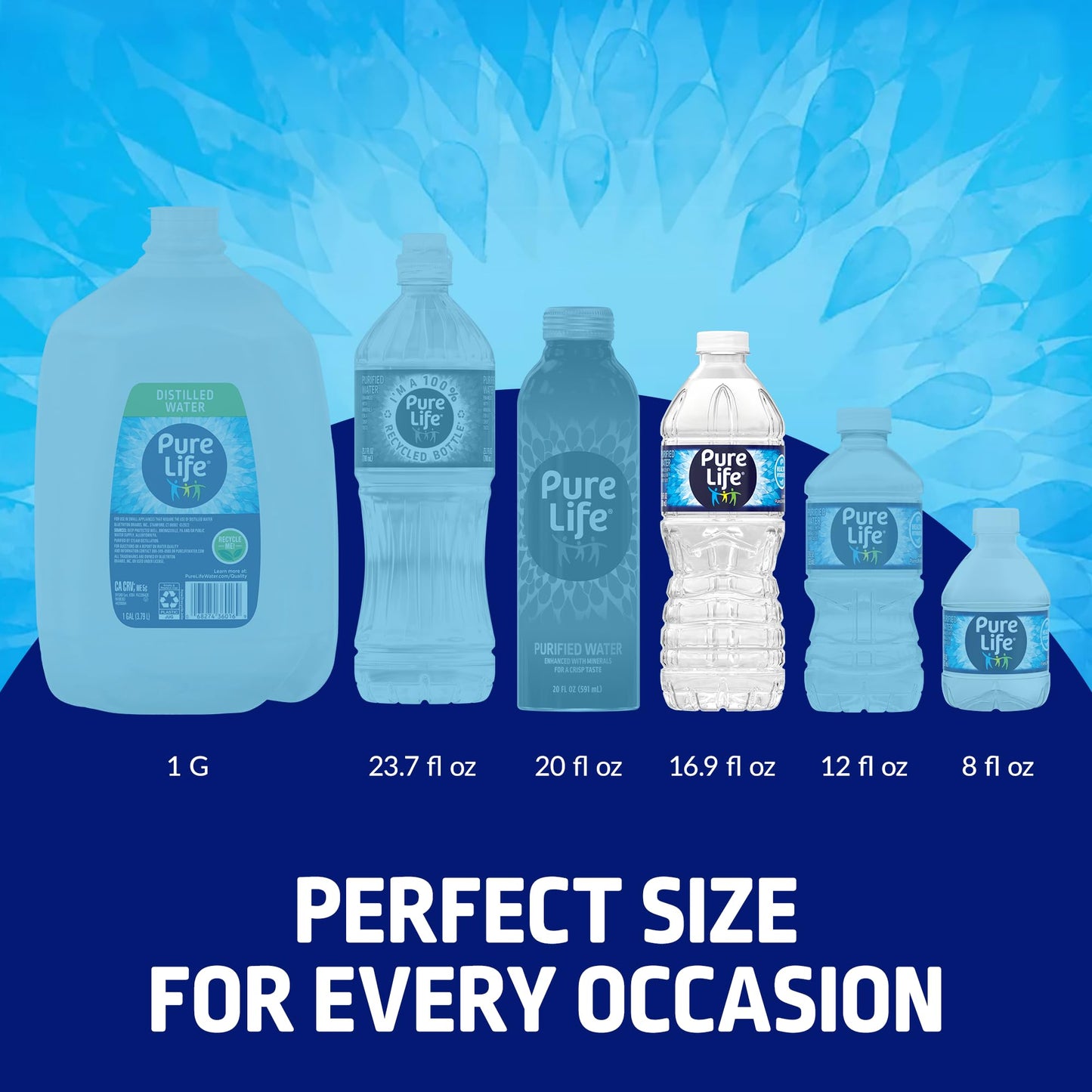 Pure Life Purified Water Bottles, 24 Pack - Still Bottled Water Enhanced with Minerals for a Crisp Taste, Plastic Bottles - 16.9