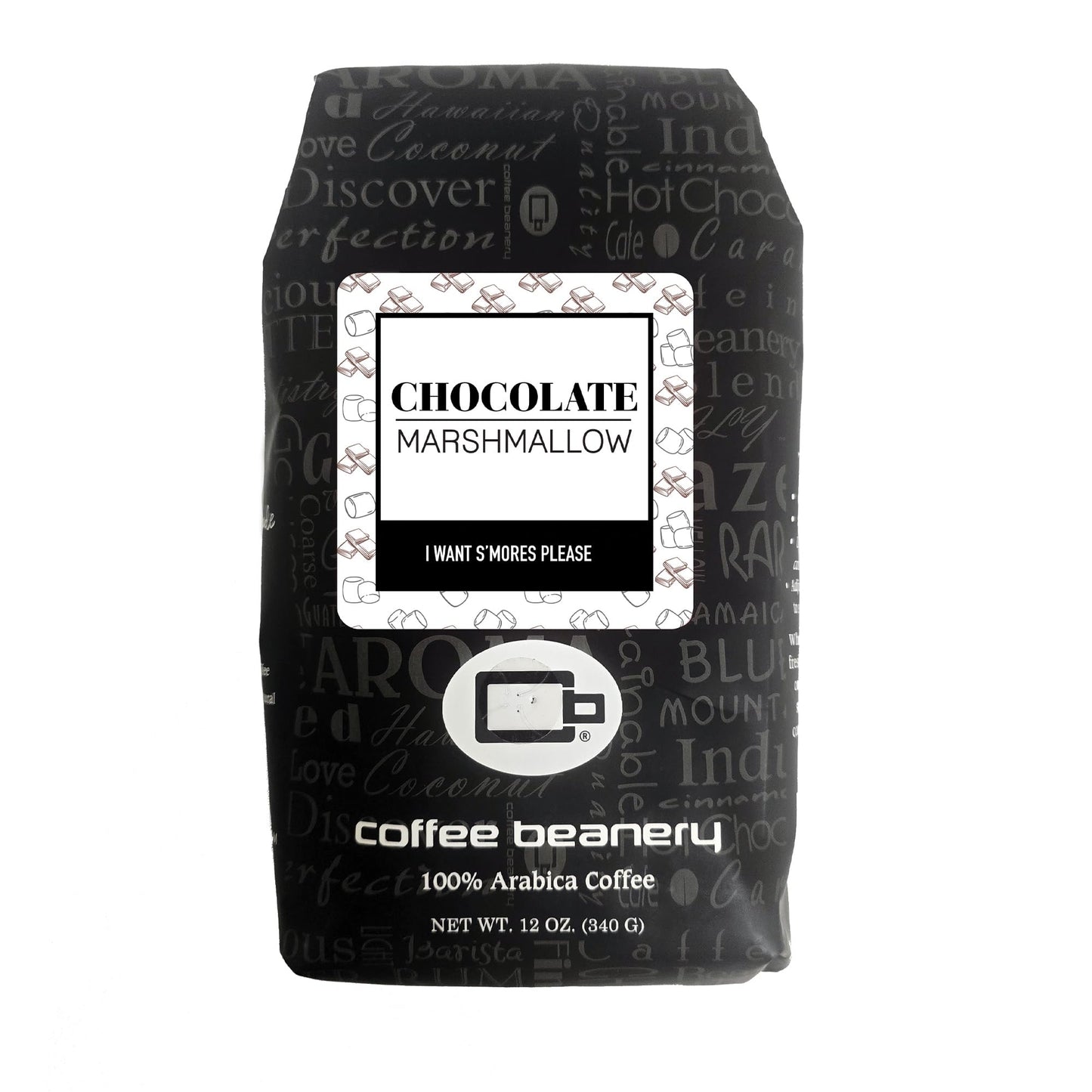 Chocolate Marshmallow Flavored Coffee Specialty Arabica Coffee Medium Roast 12 Ounce Automatic Drip (Ground)