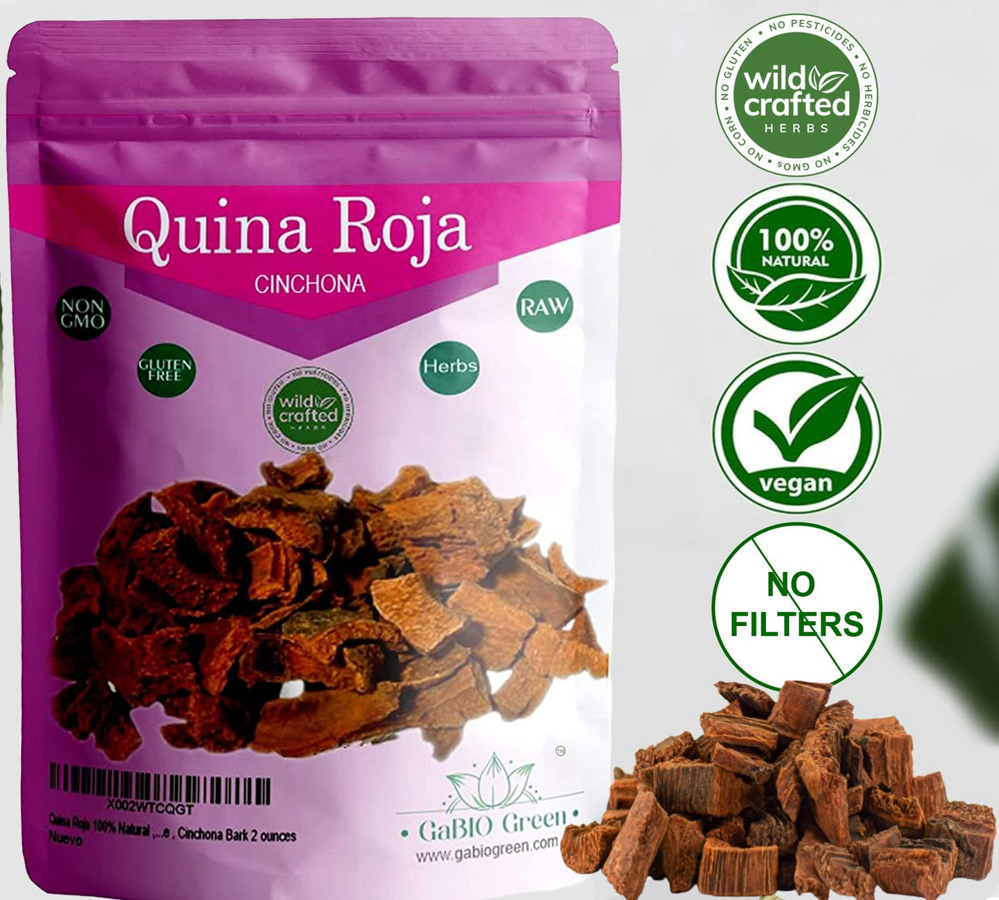 Quina Roja Cinchona Bark, 100% Pure & Natural, Red Quina, Cinchona Pubescens Bark, Quina Roja Tea, Red Cinchona, Quina Roja Cinc