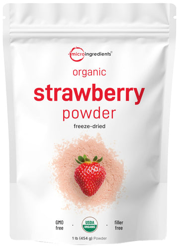 Organic Strawberry Freeze Dried Powder, 12 Ounce (56 Serving), Strawberry Powder For Baking, Best Super Foods For Smoothie & Beverage Blend, Non-Gmo, Vegan