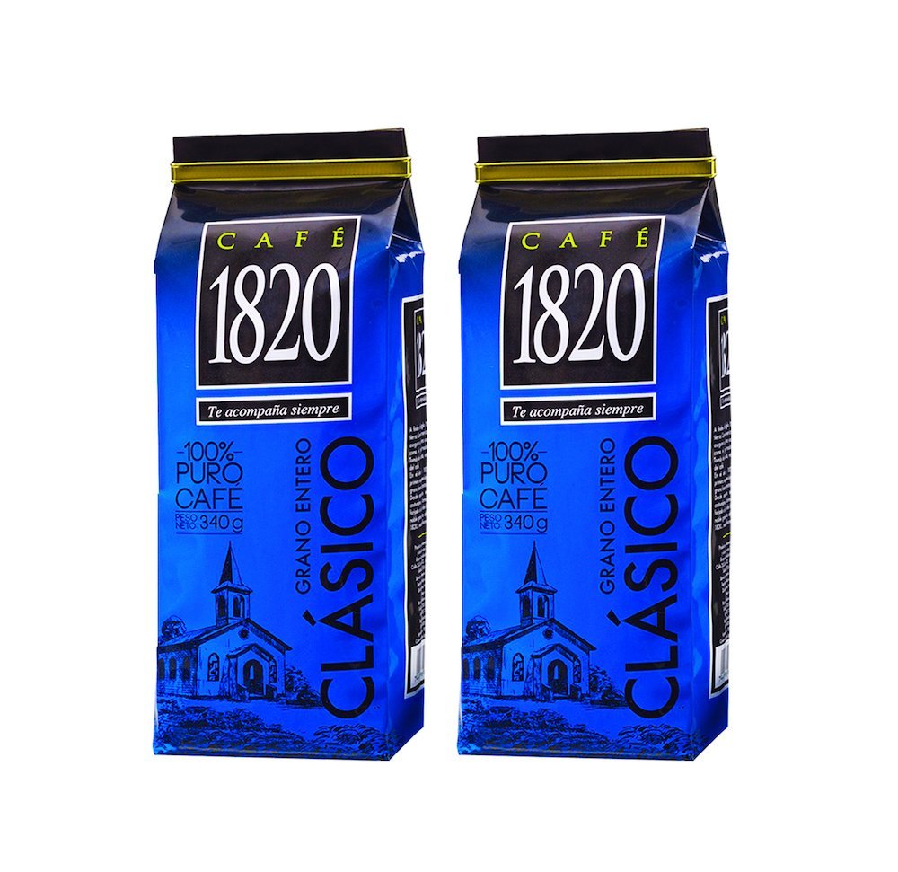 Cafe 1820 Grano Entero Costa Rica Gourmet Whole Bean Coffee (340 Gr) 12 Oz. 2 Count