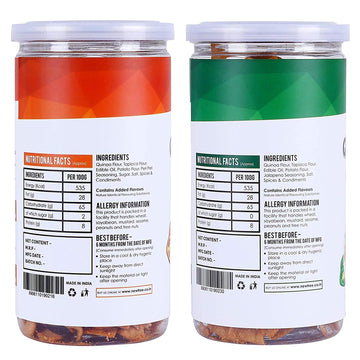 New Tree Healthy Snack Combo || Quinoa Chips Jalapeno 225Gm || Quinoa Chips Peri Peri 225Gm || Combo Of Pack 2 || Combined Weigh