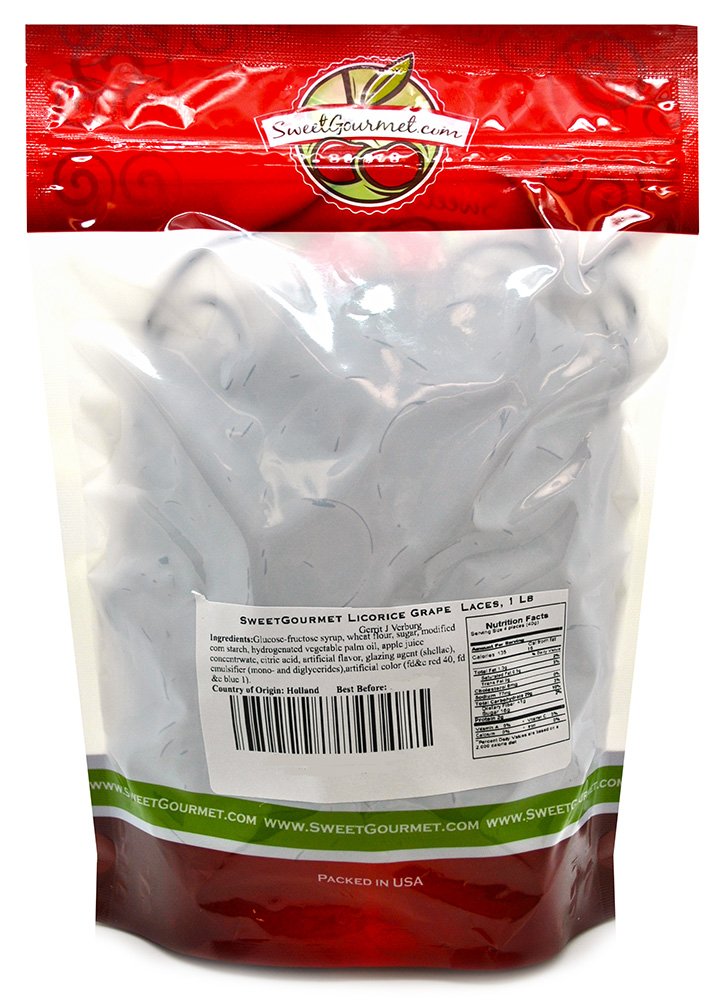 SweetGourmet Licorice G Laces Candy - 1 Pound - Purple - 16 Ounces