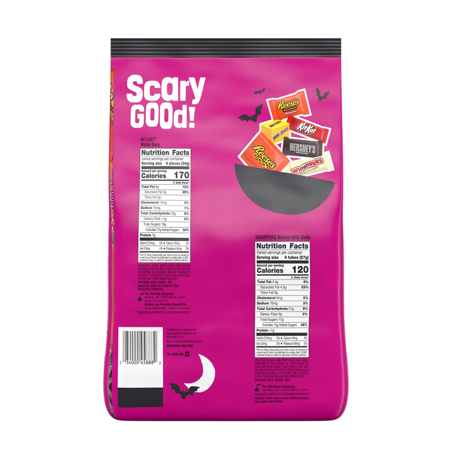 HERSHEYS Assorted Flavored Halloween Candy Bulk Bag 52.86 oz (155 Pieces)