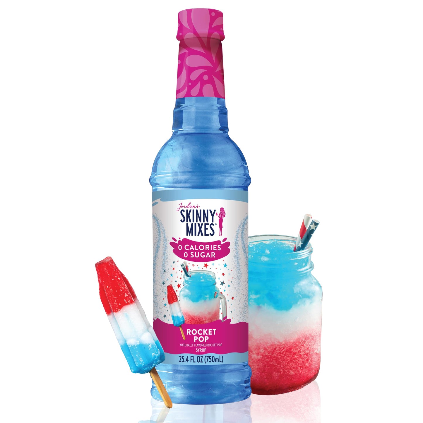 JordanS Skinny Mixes Sugar Free Syrup Rocket Pop Flavored Water Enhancer Drink Mix For Water Lemonade & More Zero Calorie Flavoring Keto Friendly 25.4 Fl Oz 1 Pack