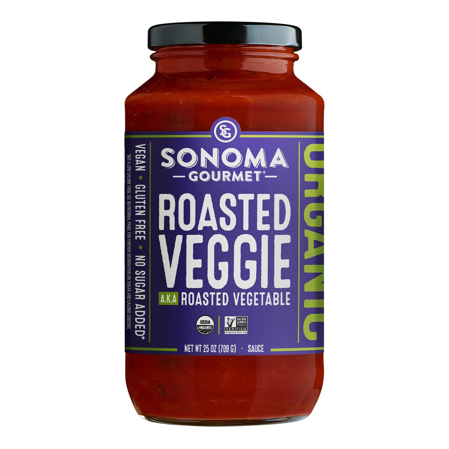Sonoma Gourmet Pasta Sauce Variety Pack – Non-GMO, No Sugar Added – 6 Flavors – 25oz Jars