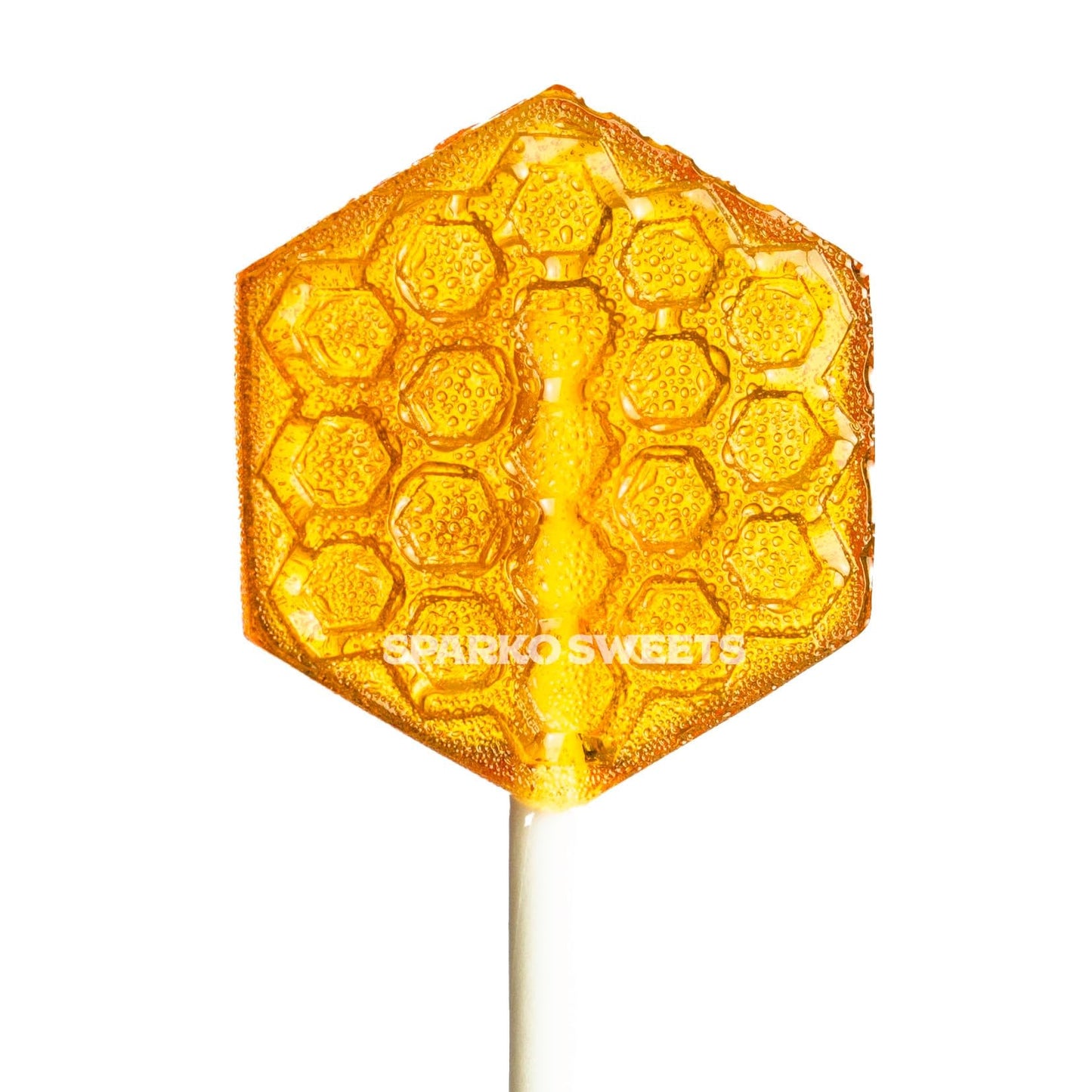 Sparko Sweets Natural Honeycomb Lollipops, Made In Usa, No Artificial Ingredients, No Corn Syrup, 16 Pieces, 1.3-Inch Diameter, 1.5 Lbs, Gold – Ideal For Tea Stirrers, Sore Throat Remedy, And Gifts