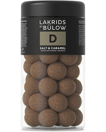Lakrids By Blow - D - Salt & Caramel - 10.41 Oz - Chocolate Coated Gourmet Licorice - Authentic Scandinavian Candy Produced In D