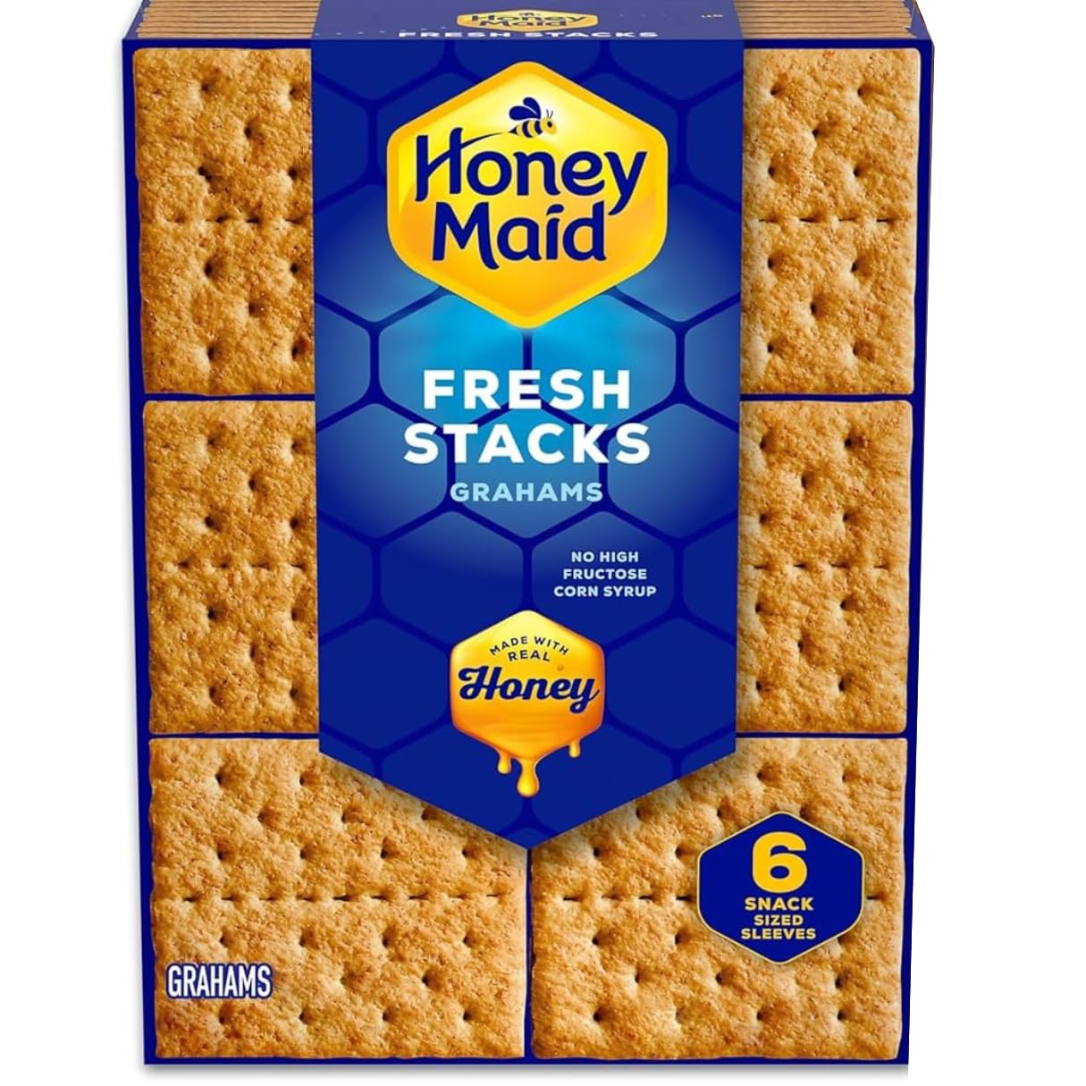 Honey Maid Honey Graham Crackers, Fresh Stacks Graham Bulk Snacks 1 Box Of 6 Stacks