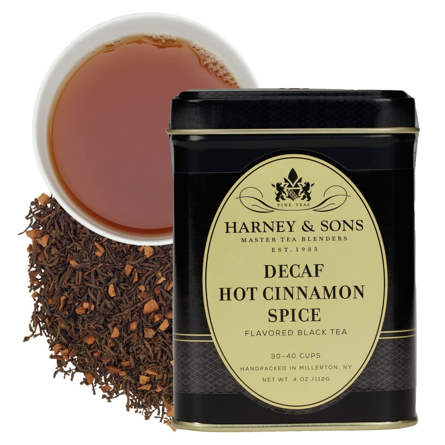 Harney & Sons Decaffeinated Hot Cinnamon Spice Tea, Loose Leaf 3 Ounce Tin