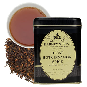 Harney & Sons Decaffeinated Hot Cinnamon Spice Tea, Loose Leaf 3 Ounce Tin