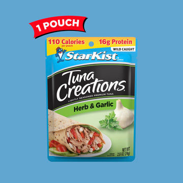 Starkist Tuna Creations, Herb & Garlic Tuna, Single Serve Pouch, 2.6 Oz