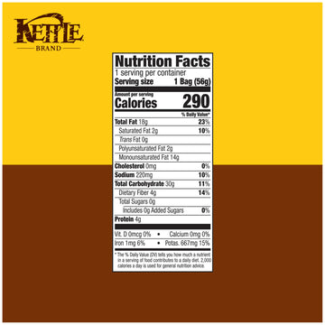 Kettle Brand Potato Chips, Sea Salt Kettle Chips, Snack Bag, 2 Oz (Pack Of 6)