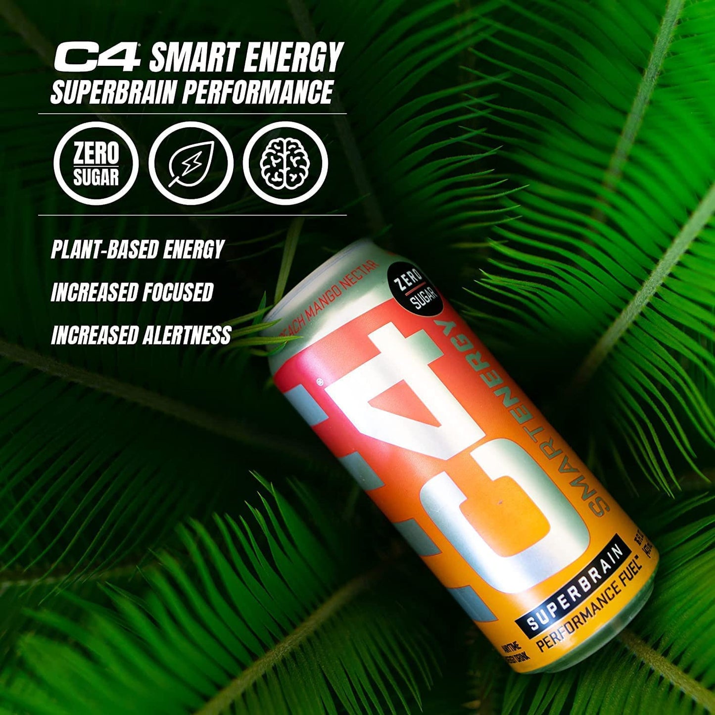 Cellucor C4 Smart Energy Drinks Variety Pack, Sugar Free, 12 Fl Oz, 12 Pack, 4 Flavor Berry Breeze