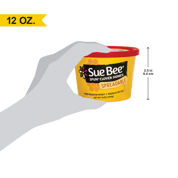 Sue Bee Clover Honey, 12 Ounce - Pure American Honey from USA Beekeepers, Natural Sweetener for Tea, Baking, and Cooking