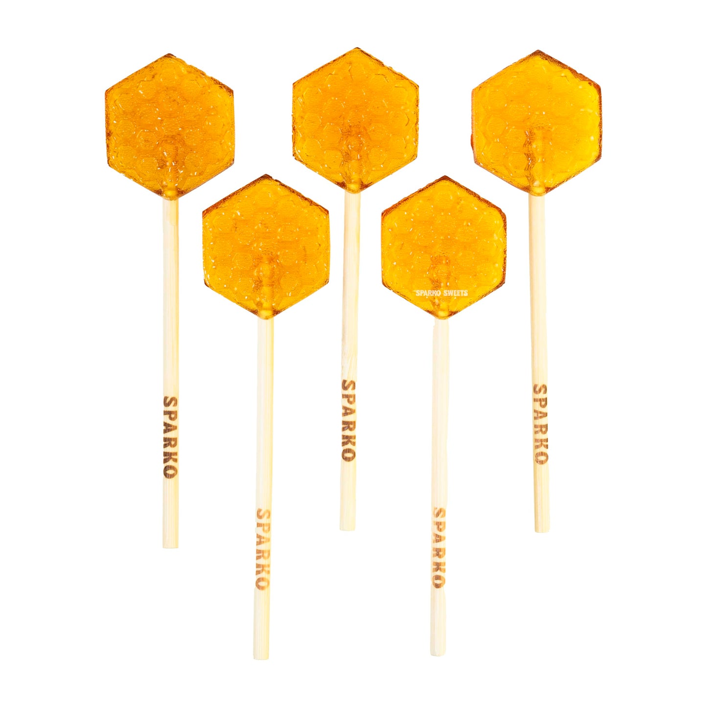 Sparko Sweets Natural Honeycomb Lollipops, Made In Usa, No Artificial Ingredients, No Corn Syrup, 40 Pieces, 1.2-Inch Diameter, 1.5 Lbs, Gold – Ideal For Tea Stirrers, Sore Throat Remedy, And Gifts