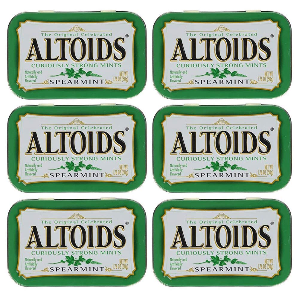 Altoids Curiously Strong Mints - Spearmint 1.76 Oz (Pack Of 6)