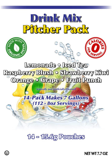 GramZero Variety, Sugar Free Drink Mix, Pitcher Pack, Great For Nutrition Club Loaded Tea, Zero Calorie, Stevia Sweetened