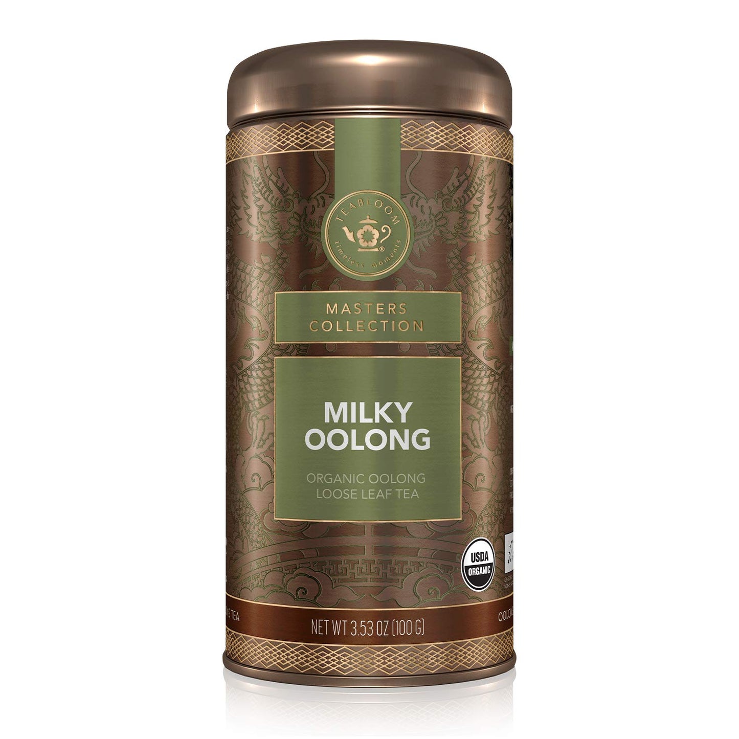 Teabloom Organic Oolong Tea, Milky Oolong Loose Leaf Tea, Rolled Leaves Famous For Its Milky Taste And Silky Texture, 3.53 Oz/10