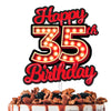 Happy 35th Birthday Cake Topper Fluorescent Flashing Night Out Hen Movie Nightclub Theme Decor Supplies Woman Man Happy Birthday