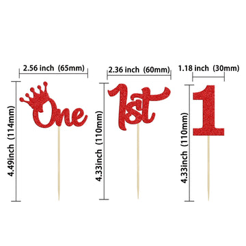 24Pcs 1st Birthday Cupcake Toppers Glitter First Birthday One Cupcake Picks for Baby Shower 1st Birthday Party Cake Decorations