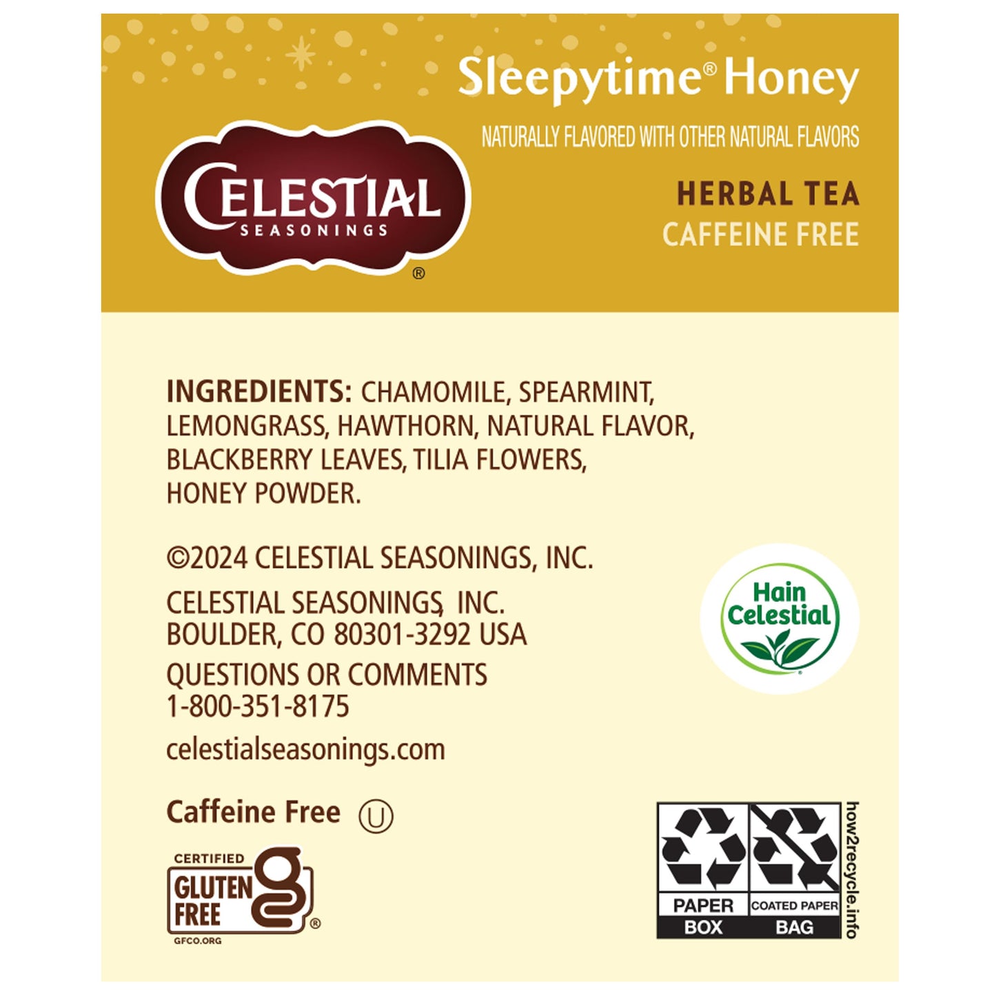 Celestial Seasonings Sleepytime Herbal Tea, Caffeine Free, 20 Bags, Pack of 6